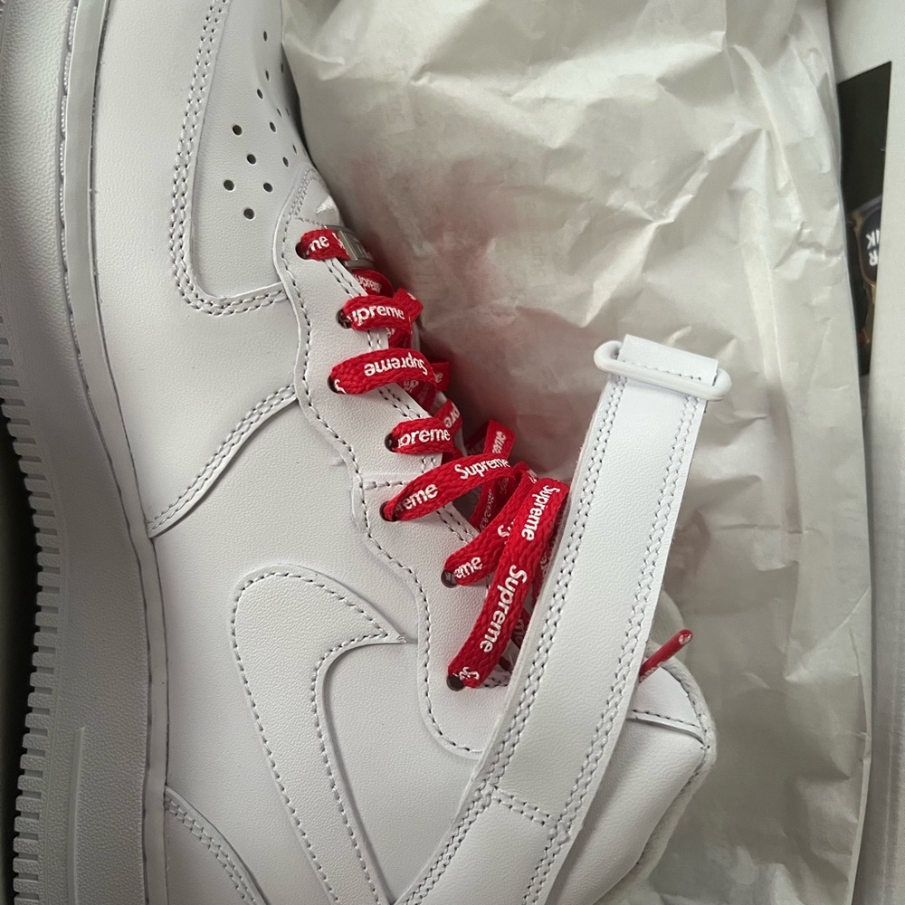 White Sneakers with Red Laces
